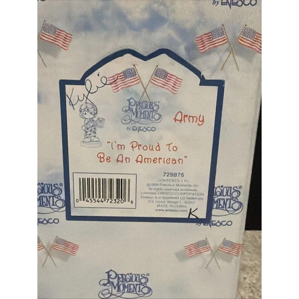 Precious Moments Enesco I'm Proud To Be An American 729876 Army girl- rare